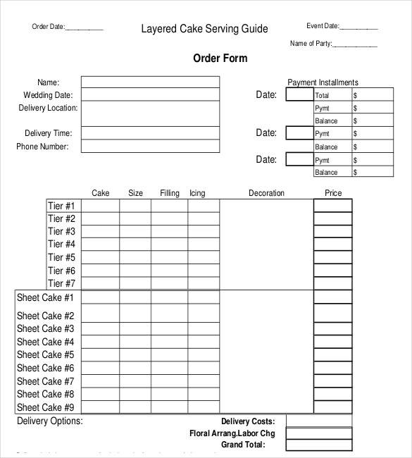layered cake order template