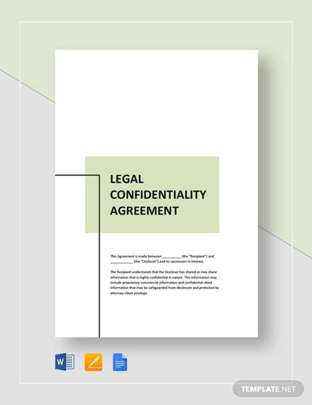 legal confidentiality agreement template