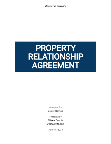 property relationship agreement template
