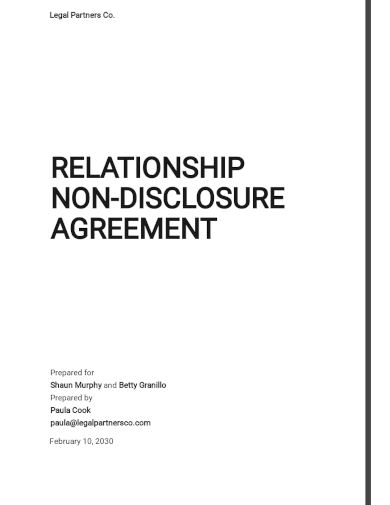 relationship non disclosure agreement template