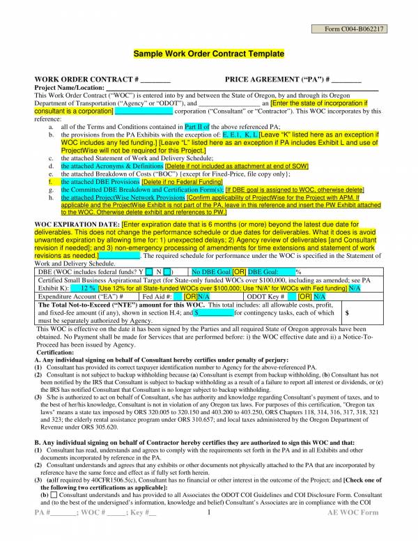 sample work order contract template 01