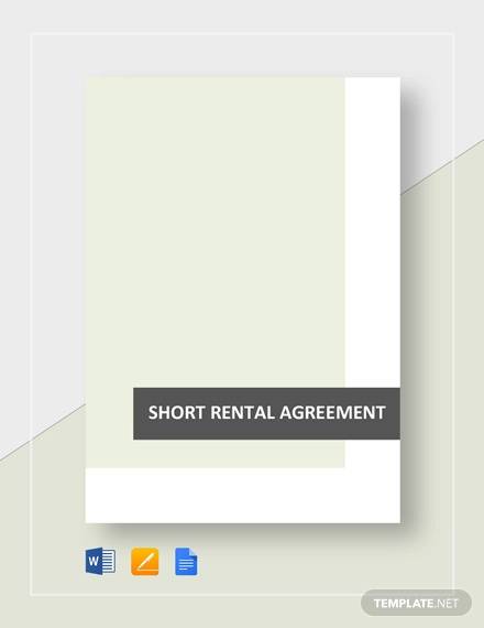 short rental agreement template
