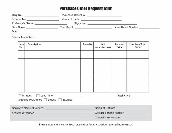 simple purchase order request form 1