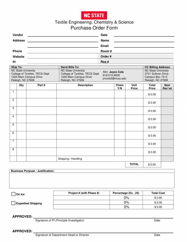 textile purchase order template 1