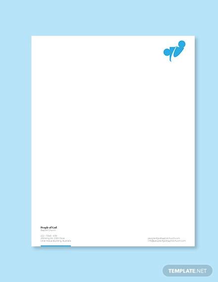 baptist church letterhead template