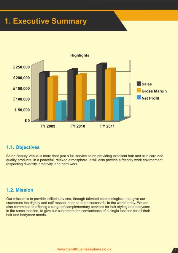 salon business plan template free