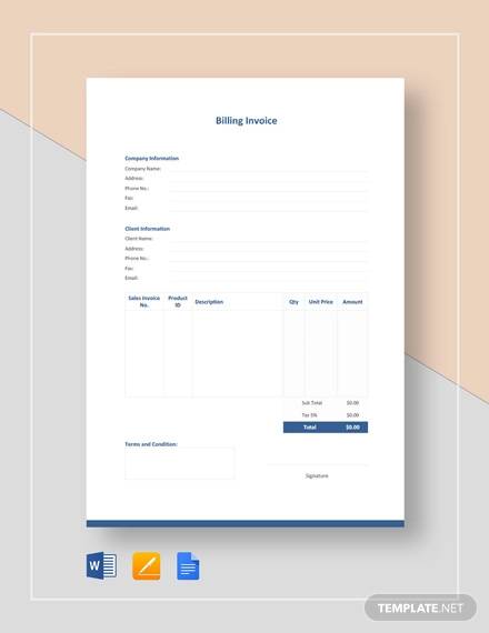 billing invoices free