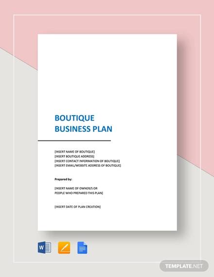 business plan for online boutique example