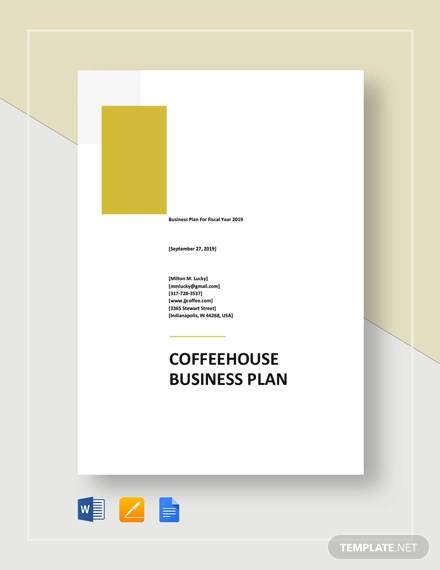 business plan template coffee shop free