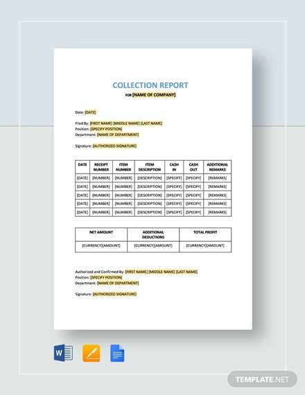 collection report template