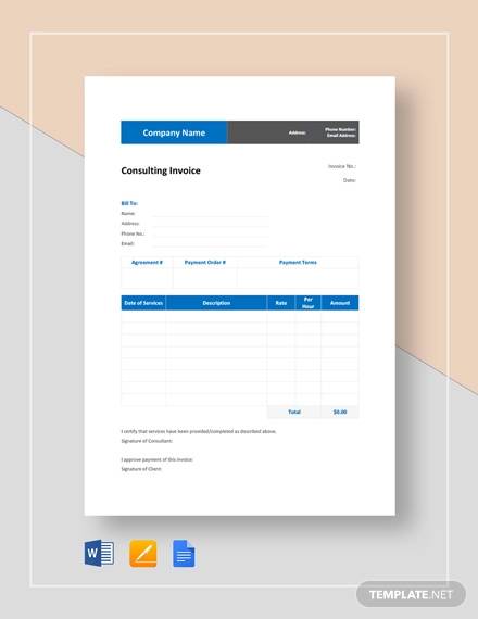 consulting invoice template