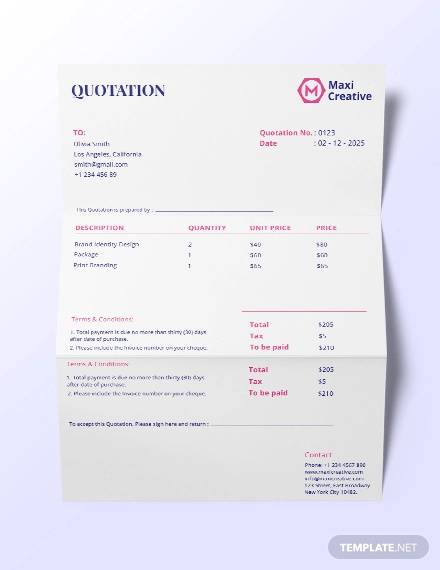 creative agency quotation template