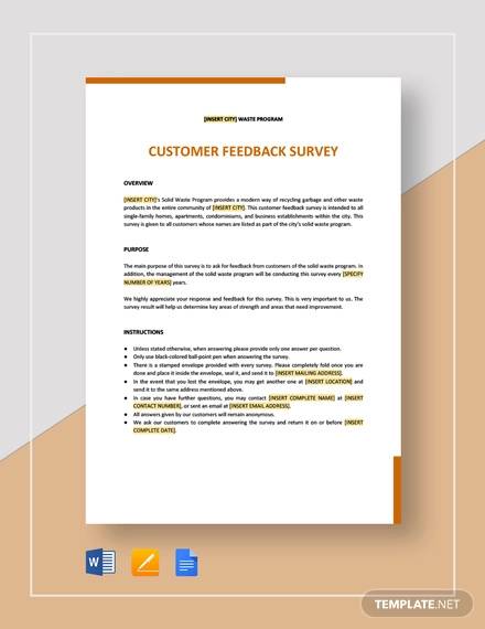 customer feedback survey template