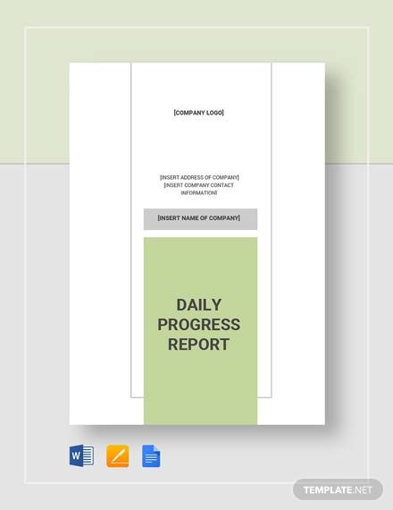 daily progress report template