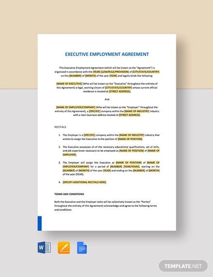 employment agreement executive template1