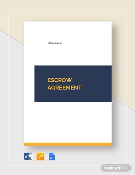 FREE 12  Sample Escrow Agreement Templates in Google Docs MS Word