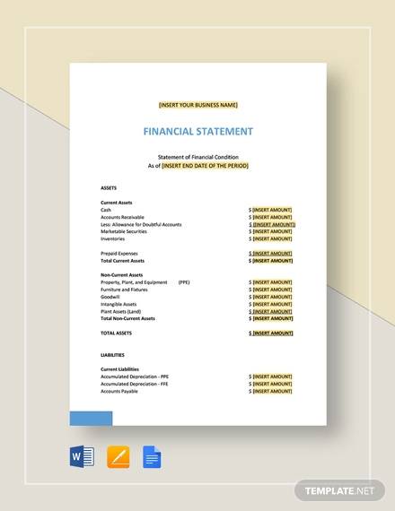 financial statement template