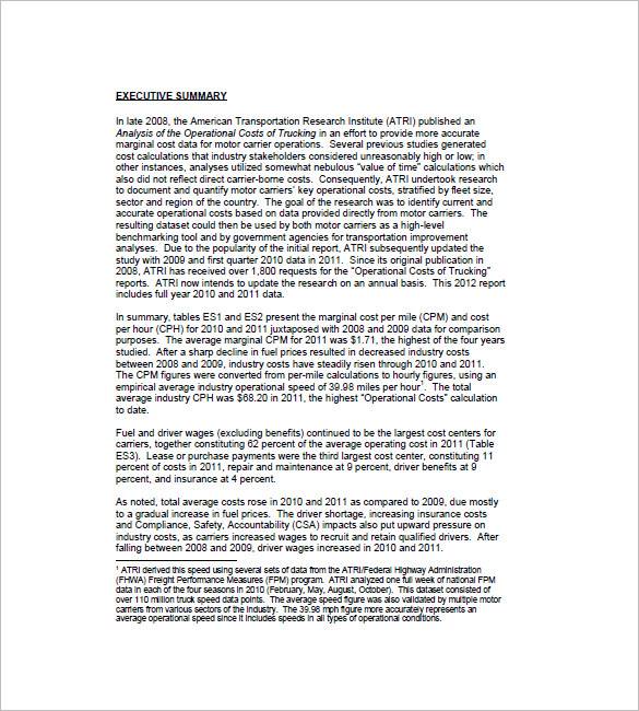 FREE 11 Trucking Business Plan Templates In PDF MS Word Google 