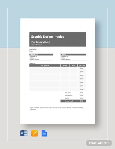 FREE 7  Sample Graphic Descign Invoice Templates in PDF MS Word