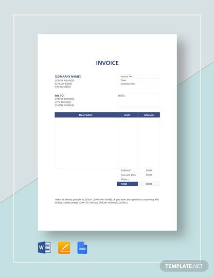 invoice format template