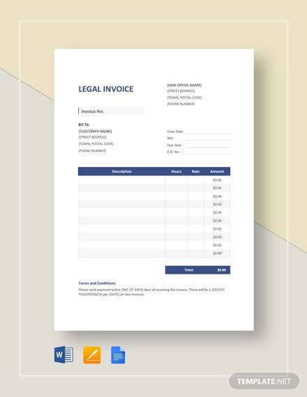 legal invoice templates