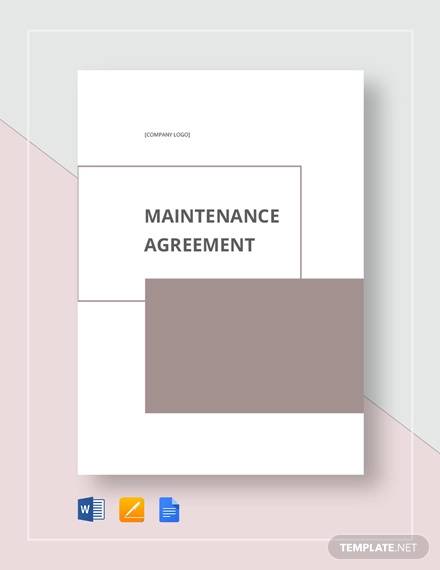 maintenance agreement template