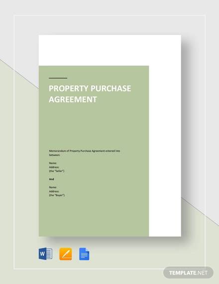 property purchase agreement sample template1