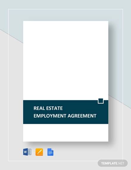 real estate employment agreement template