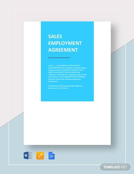 sales employment agreement template