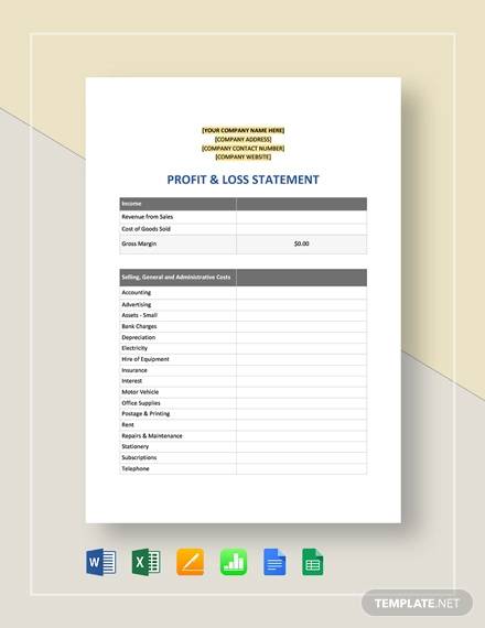 Free 10 Profit And Loss Statement Samples In Pdf Excel
