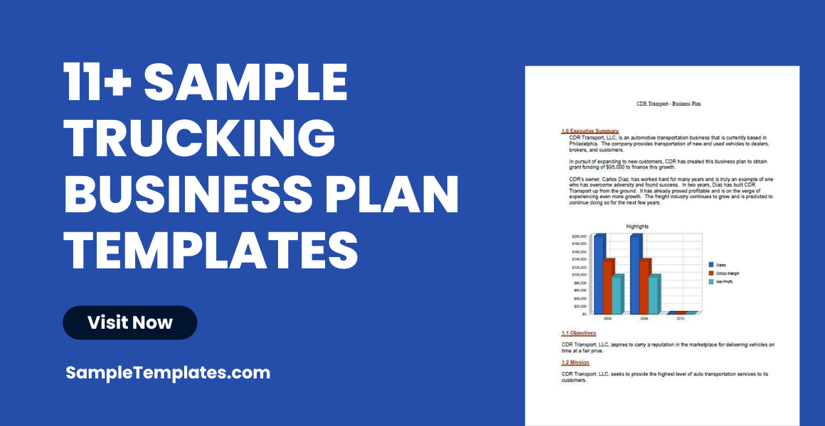 sample trucking business plan template