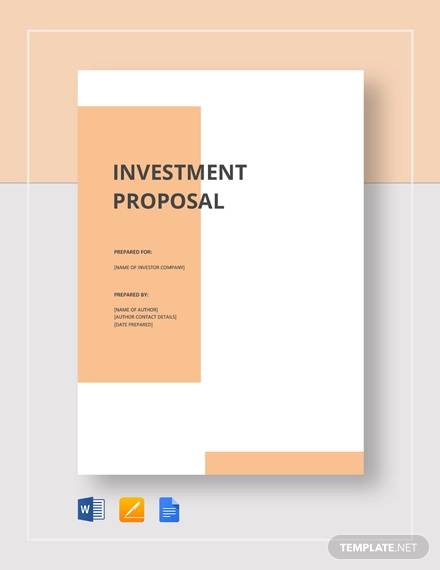 FREE 16  Investment Proposal Templates in PDF MS Word Google Docs