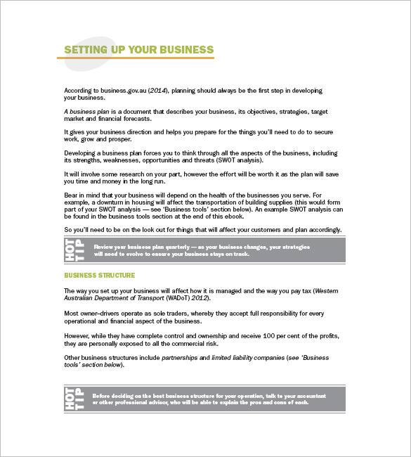 Trucking Company Business Plan Example