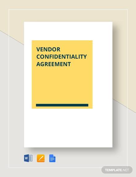 vendor confidentiality agreement template
