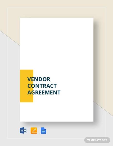 vendor contract agreement template