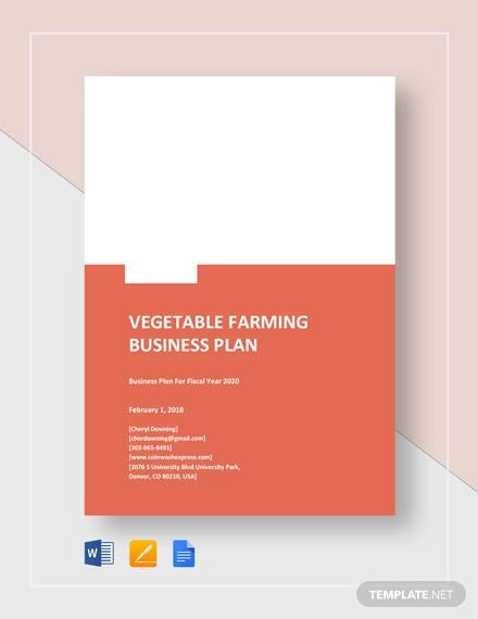 agricultural business plan template pdf