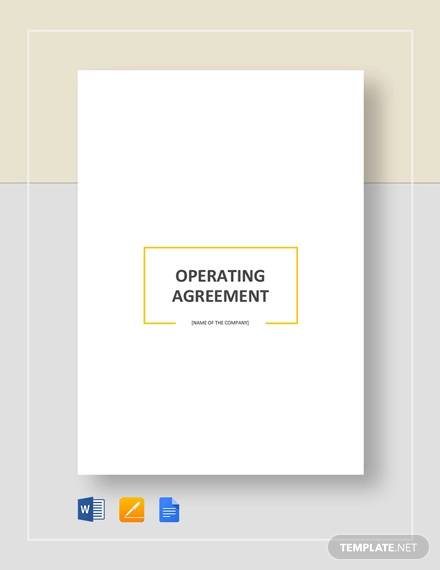 basic operating agreement template