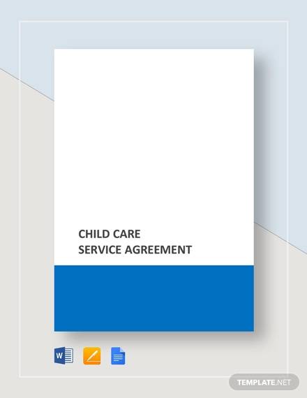 child care service agreement template