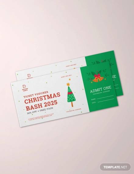 christmas ticket voucher template