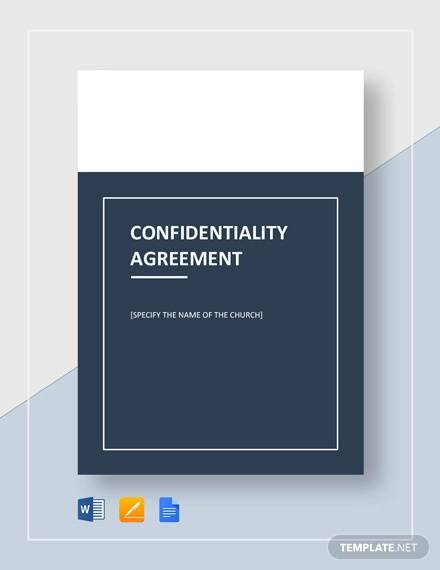 church confidentiality agreement template