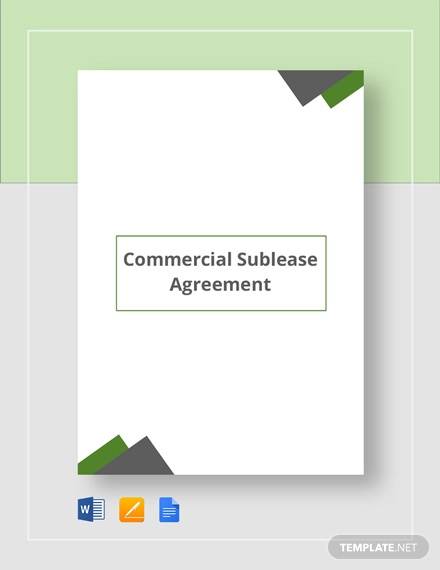 commercial sublease agreement template