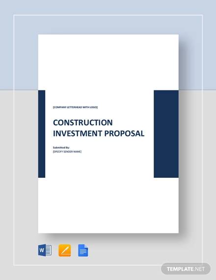 construction investment proposal template