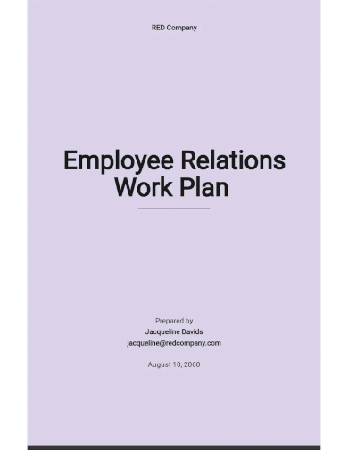 employee relations work plan template