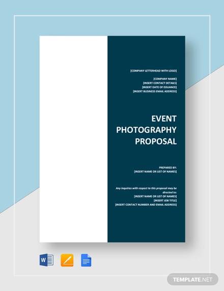 event photography proposal template