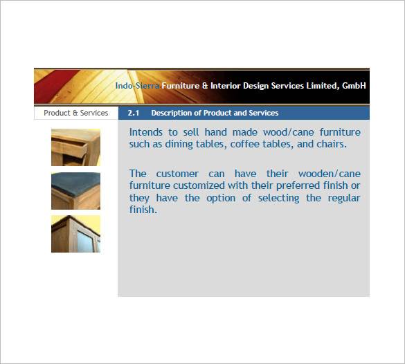 furniture and interior design business plan sample