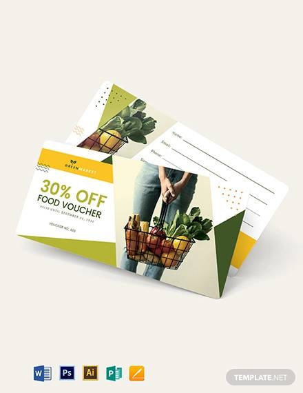 grocery food voucher template