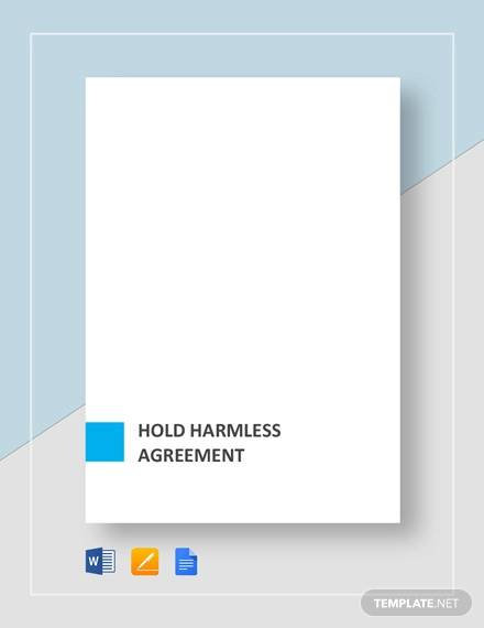 hold harmless agreement template