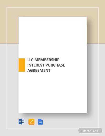 llc membership interest purchase agreement template