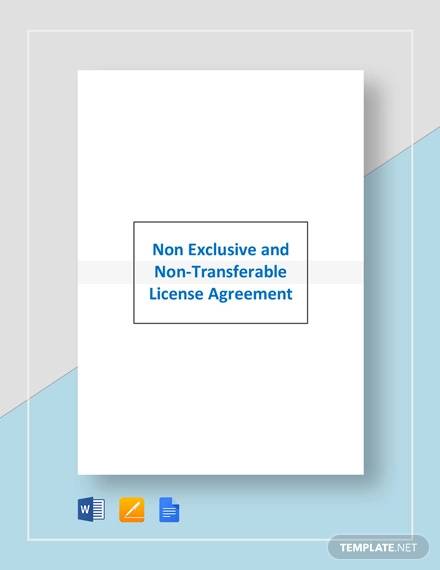 license agreement non transferable and non exclusive license template