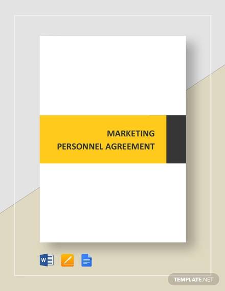 marketing personnel agreement template